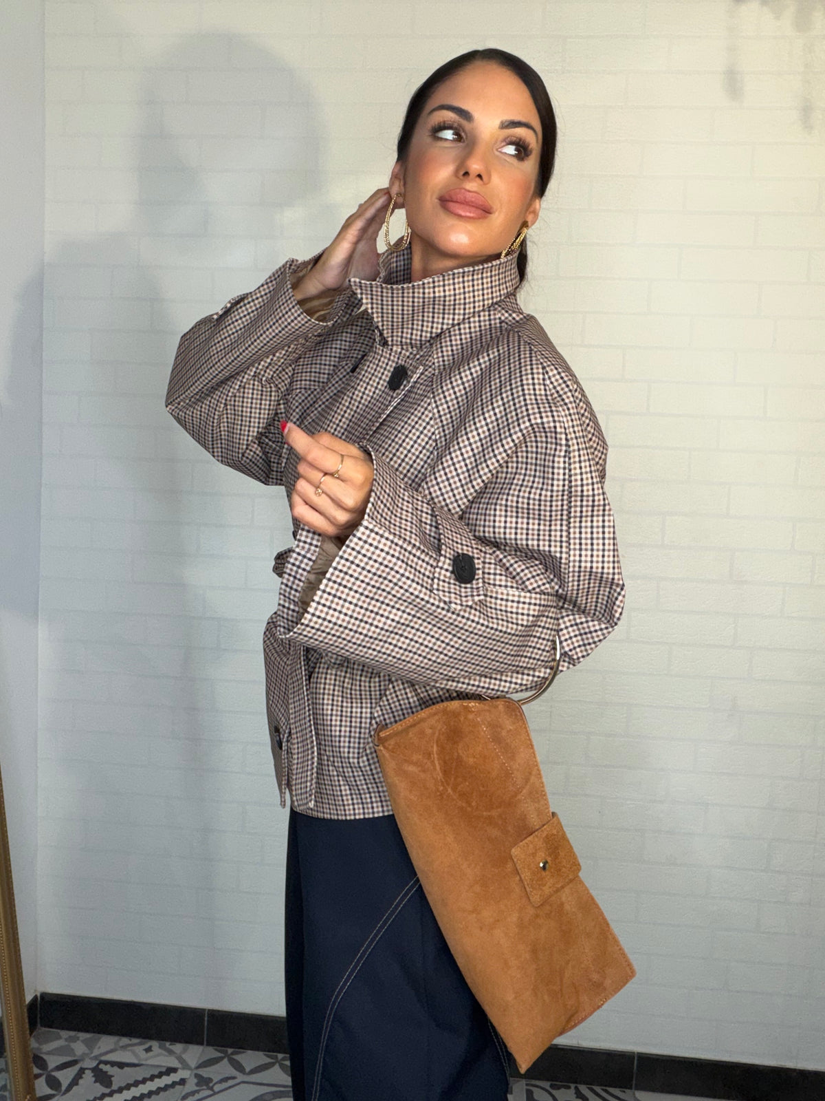 Bolso de piel camel