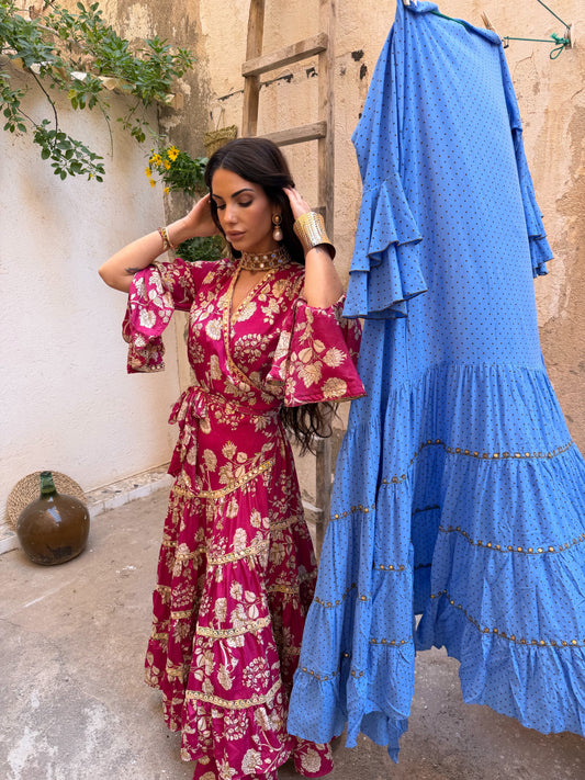 Vestido canastero fucsia