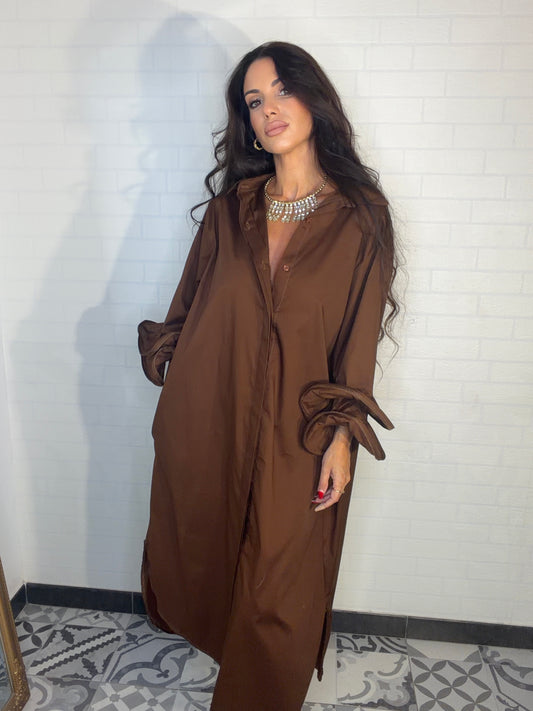 Vestido camisero con volante