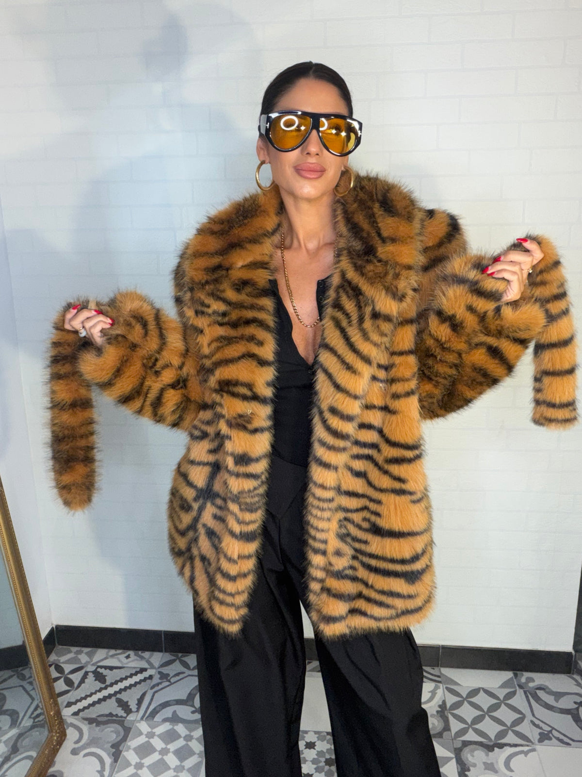 Abrigo animal print Lumina