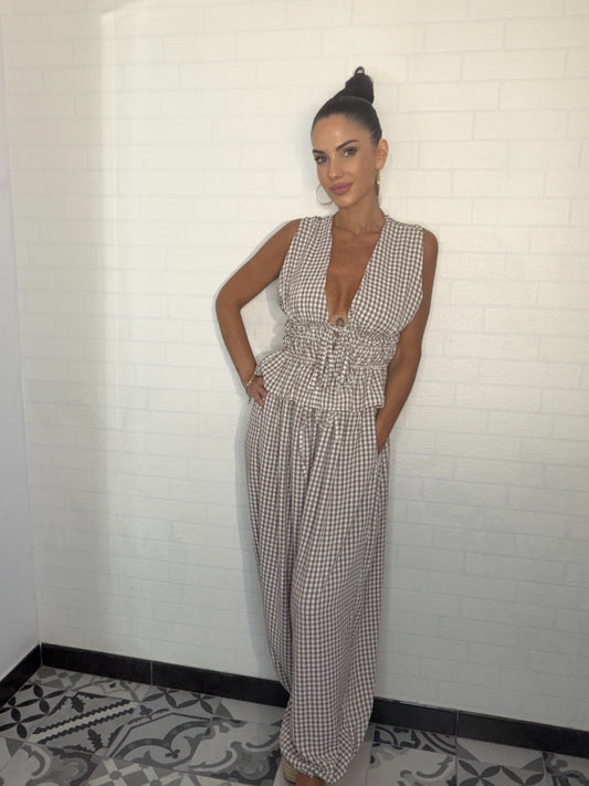 Traje vichy rizado