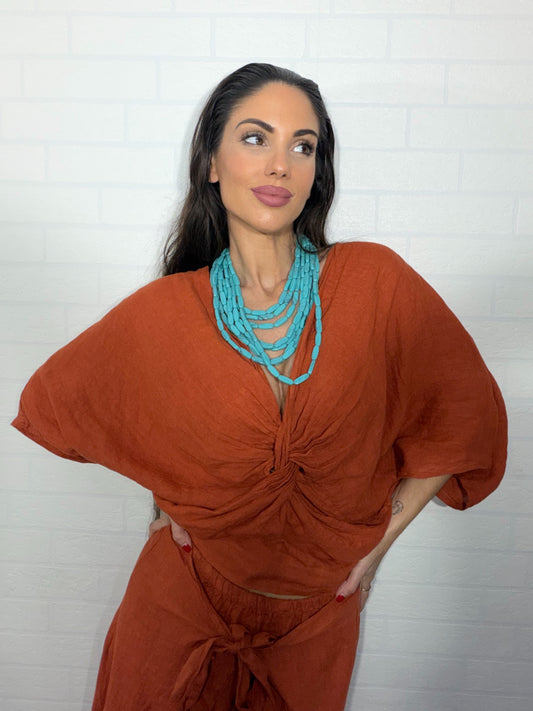 Camisa de lino pañuelo