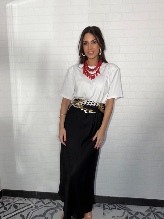 Falda satinada
